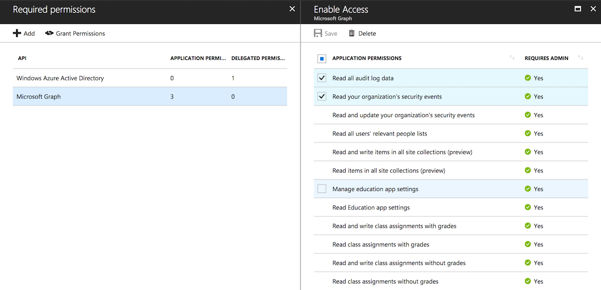 API Permissions